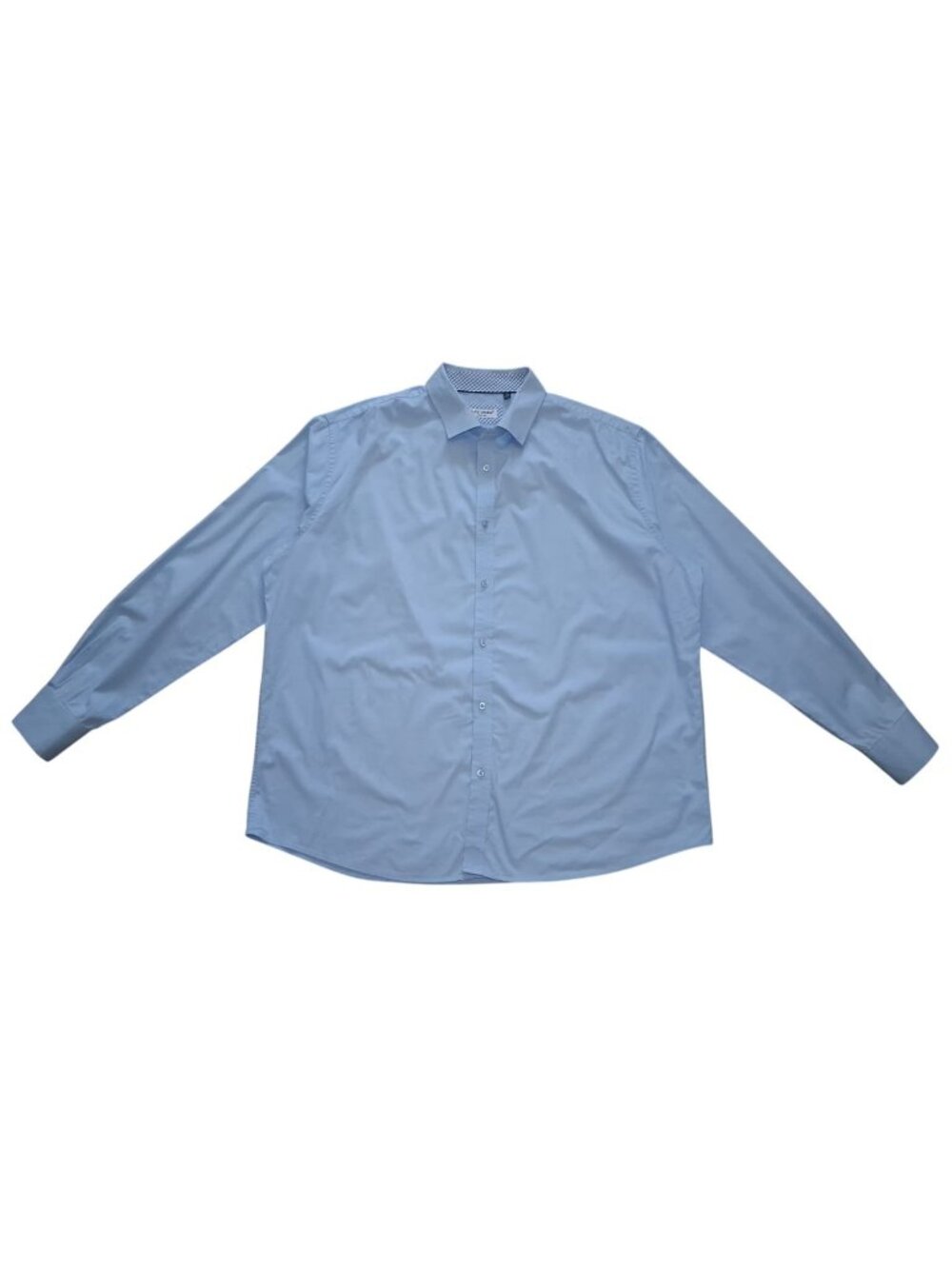 Alex Vando Men's Button-Up Dress Shirt XXL Light Blue Long Sleeve Stretch